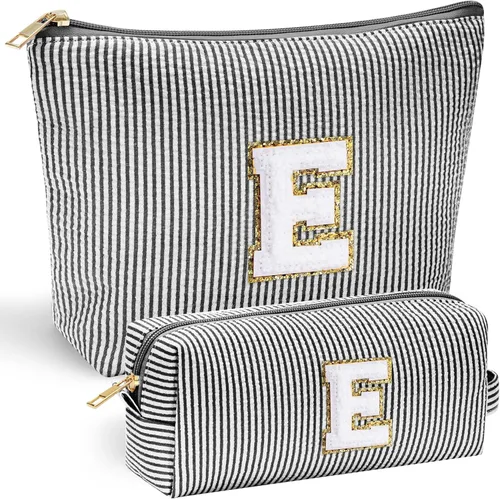Miniatura 35 de YOOLIFE Regalos del Día de la Madre para mujeres, bolsa de maquillaje con inicial, bolsa de cosméticos, bolsa de maquillaje de viaje, regalos Rosado