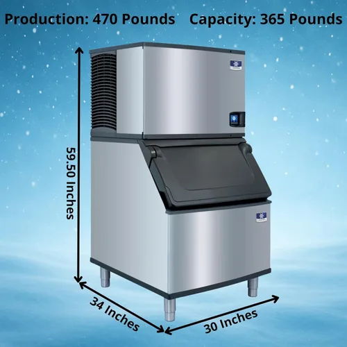 Miniatura 2 de Manitowoc IDT0450A-161 Indigo NXT Máquina de hacer hielo de dados completos refrigerados por aire de 30 pulgadas con contenedor de almacenamiento