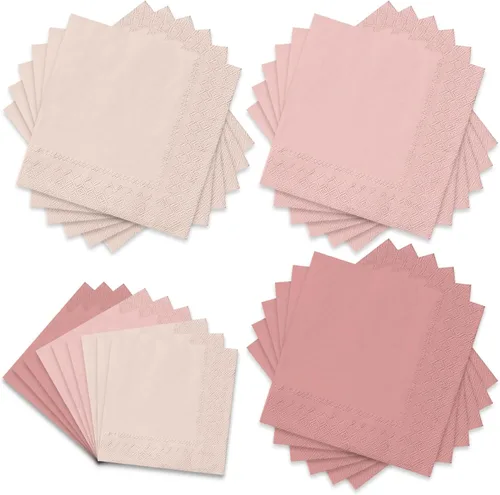 Miniatura 12 de Whaline Paquete de 150 Servilletas Marrones de 6.5 x 6.5 Pulgadas, Servilletas de Papel Desechables de 3 Colores con Tema Marrón de Otoño