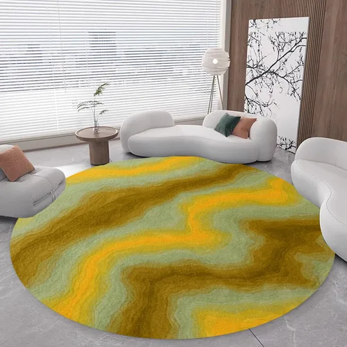 Miniatura 14 de 3D Optical Illusion Abstract Round Rug 70s Retro Pop Art Deco Large Rugs for Living Room Bedroom Classroom Red Brown Washable Low Pile Carpet