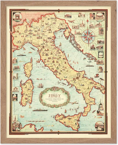 Miniatura 26 de Monem Art Mapa Monumental Vintage de Florencia Impresión - Póster de Viaje Retro - Arte de Italia - Gran Regalo para Hombres, Mujeres, Amantes