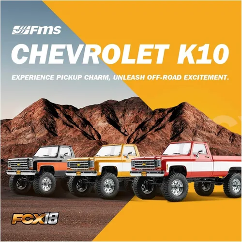 Miniatura 2 de BEEZRC FMS 1/18 RC Crawler FCX18 Chevy K10 RC Camión RTR RC Coche Licencia Oficial Modelo 8km/h 4WD 900mAh Pasatiempo RC Coches Control Remoto Coche