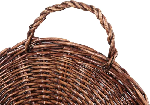 Miniatura 5 de JJSQYLAN JJSQ - Cesta de almacenamiento colgante de mimbre tejida a mano, decoración de pared para el hogar, jardín, boda, marrón, 14.2 x 11.8 x 4.7