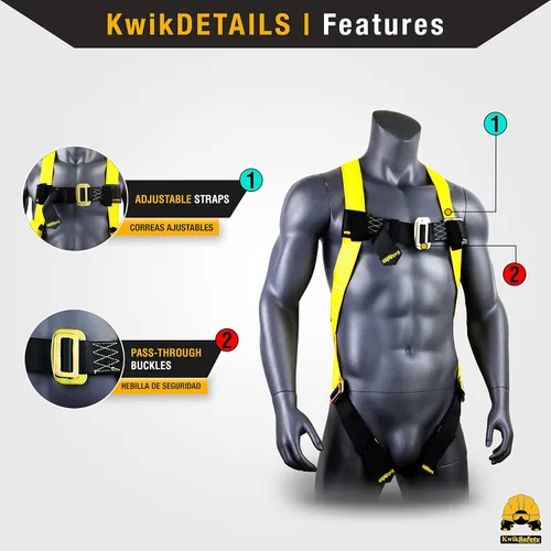 Miniatura 2 de KwikSafety - Charlotte, NC - TORNADO Fall Protection Safety Harness [Full Body Single D-Ring] Construction ANSI Tested OSHA Estándar