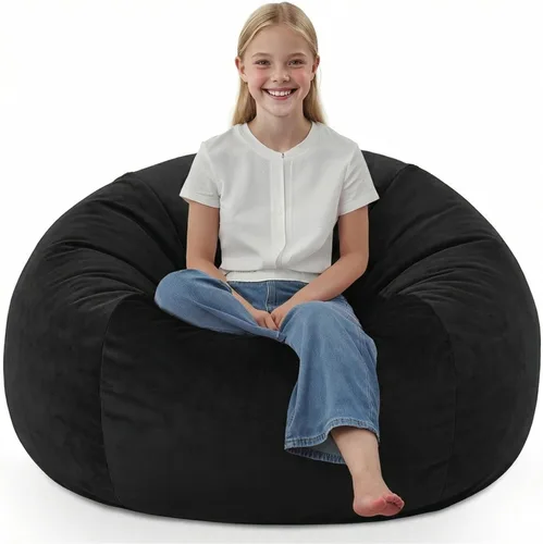 Miniatura 16 de Silla de Puf de 3 Pies, Sillas de Puf Cómodas con Relleno de Espuma Viscoelástica, Sofá de Puf Esponjoso con Funda de Terciopelo Holandés, Sillas