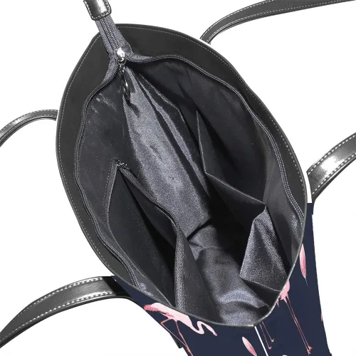 Miniatura 5 de Grandes bolsas de mano de trabajo de las mujeres de la PU de cuero de moda rosa flamencos bandada bolsos bolso del comprador bolso casual