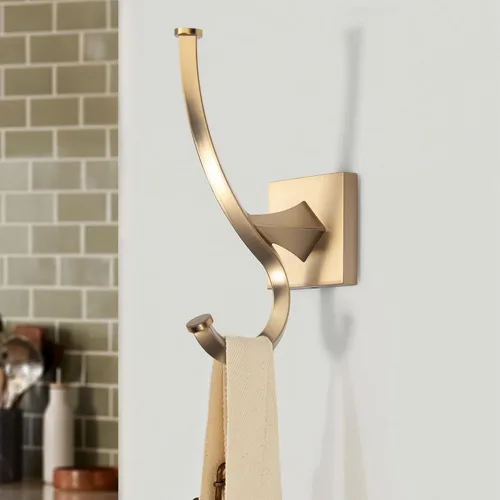 Miniatura 3 de TUNNY Paquete de 2 Ganchos de Pared Vintage - Ganchos para Abrigos Dorado Champán Gancho para Toallas para Colgar de Servicio Pesado Gancho de Baño
