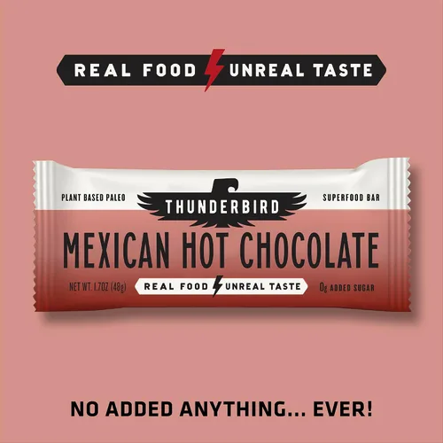 Miniatura 5 de Thunderbird Bars Bocadillo Energético, Sin Gluten con Proteínas, Comida Real Saludable, Vegano Paleo Sin OGM, Sin Azúcar Añadido, Paquete