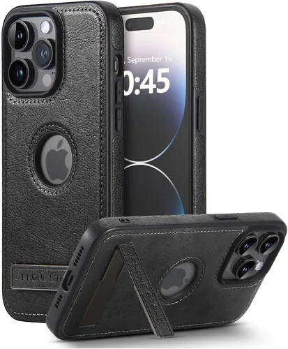 Miniatura 35 de Funda de cuero para iPhone 13 Pro, funda protectora delgada con función atril a prueba de golpes, soporte invisible integrado compatible con iPhone