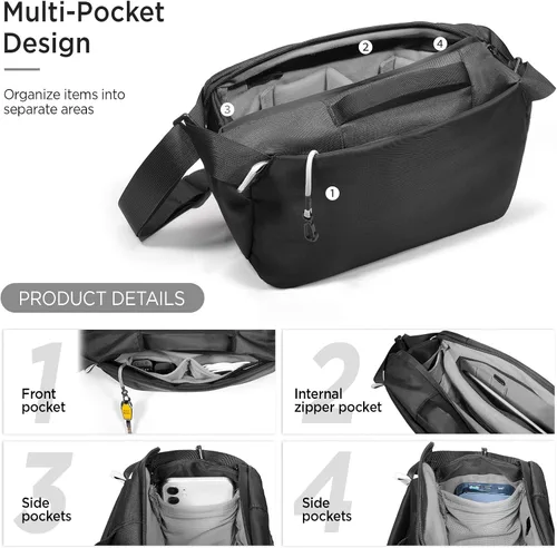 Miniatura 4 de TAAOKA - Funda para cámara en bandolera, estuche impermeable para cámara con soporte para trípode, bolsa de hombro para cámaras DSLR/SLR/sin espejo