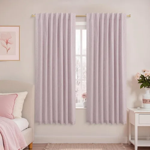 Miniatura 77 de KOUFALL - Cortinas de medio estilo francés de lino para ventana, juego de 2 cortinas cortas de 40 pulgadas de longitud, para privacidad, cortinas