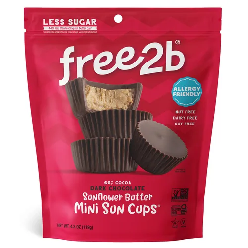 Miniatura 2 de Free2b - Mini tazas de sol de mantequilla de girasol, seguras para la escuela y aptas para alérgicos, sin gluten, sin lácteos, sin nueces y sin