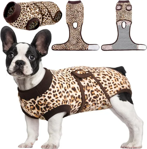 Miniatura 36 de Kuoser Traje de cirugía para perro, cómodo traje de recuperación para perros hembras para cirugía, mameluco protector posoperatorio, alternativa
