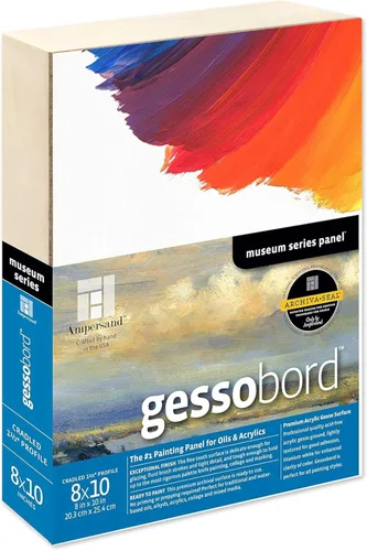 Miniatura 26 de Ampersand Art Supply Panel de pintura de madera de Gesso: Serie Museo Gessobord, 11 "x 14", perfil plano de 1/8