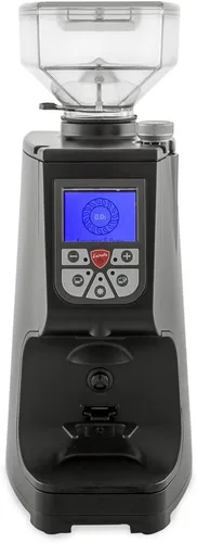 Eureka Atom Commercial Espresso Grinder | Rebabas planas de 2.362 in | Aislamiento acústico | Dosificación basada en temporizador programable | Negro
