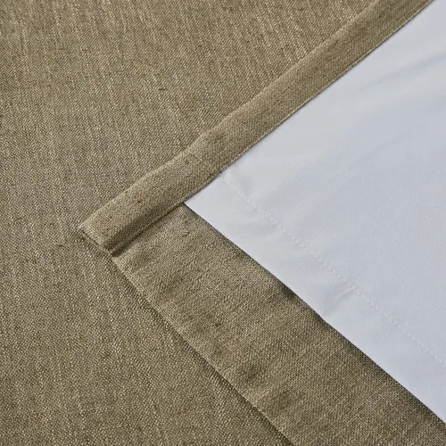 Miniatura 6 de Vision Home Cortinas marrones con pliegues pinzados, opacas completas, cortinas de ventana de lino mezclado para oscurecer la habitación, cortinas