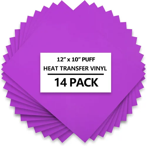 Miniatura 12 de HTVVETUR Rollos de transferencia de calor 3D Puff HTV - Vinilo HTV de 12 pulgadas x 9 pies para camisas, vinilo para planchar para Cameo - Fácil