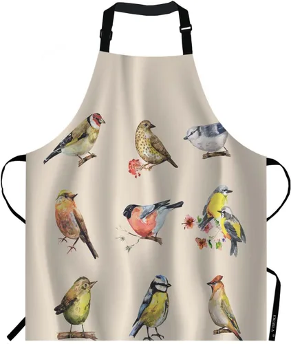 EKOBLA Delantales de pájaros Pintura de acuarela Flor Animal Pequeña rama Arte Delantal, Multi-a18