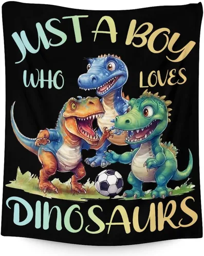 Miniatura 11 de Manta Personalizada para Niños Varones - 40x30 Pulgadas Regalos de Cosas de Dinosaurios Pequeños para Niños, Niños de 4-6 Años, Mantas Temáticas