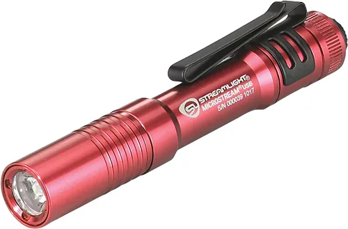 Miniatura 7 de Streamlight 66323 MicroStream linterna ultra compacta de 45 lúmenes y 420 candelas EDC con batería alcalina AAA, empaquetado transparente al por Rojo
