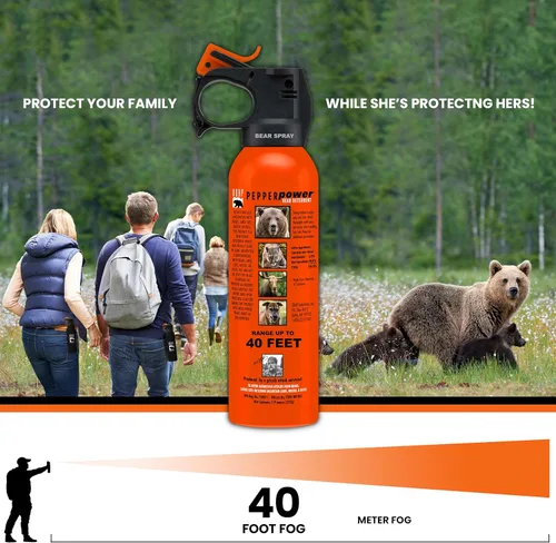 Miniatura 5 de UDAP Pepper Power 12VHP Safety Orange Bear Spray Self Defense Deterrent with Hip Holster and Belt for Camping, Hiking, Fishing, Powerful Blast