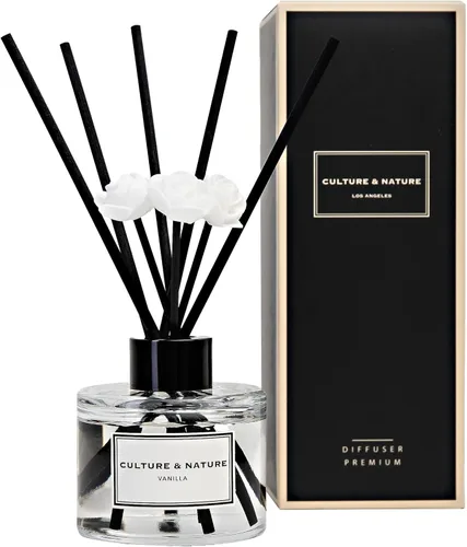 Miniatura 29 de CULTURE & NATURE - Set de difusor de varillas de 6.7 onzas líquidas (200ml) - Difusor con varillas perfumado a vainilla - Fragancia para el hogar