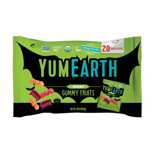 Miniatura 12 de YumEarth Frutas orgánicas de gomitas de Halloween, paquetes de bocadillos de dulces frutales, aperitivos sin gluten para niños, aptos