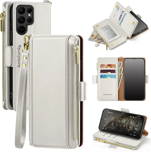 Miniatura 16 de Antsturdy Samsung Galaxy S22 Ultra - Cartera con tarjetero para mujeres y hombres, funda para teléfono Galaxy S22 Ultra 5G, bloqueo RFID, piel