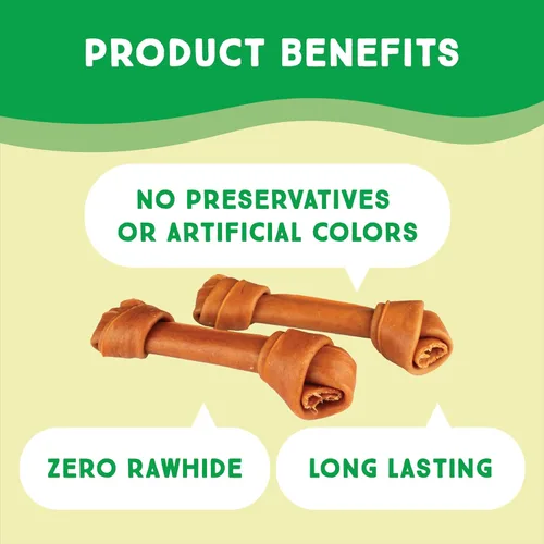 Miniatura 4 de Ultra Chewy Huesos anudados con tendón de pavo para perros, de alta calidad, totalmente natural, hipoalergénico, de larga duración, fácil