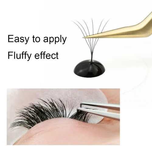Miniatura 9 de NAGARAKU Extensiones de pestañas postizas en abanico prefabricadas 320 abanicos, volumen 5D, 0.07mm, rizado D, 9-14mm, bandeja mixta, racimos
