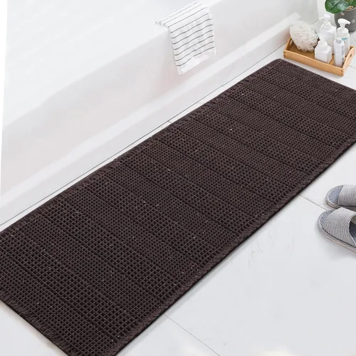 Miniatura 31 de H.VERSAILTEX Alfombra de baño de goma eva súper absorbente, alfombras de baño antideslizantes para piso de baño, alfombras de baño lavables a Crema