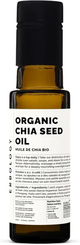 Miniatura 6 de Erbology Aceite de semilla de chía orgánico de 3.4 onzas líquidas, prensado en frío, rico en omega-3 (66%) y vitamina E (330% RI), sin aditivos ni
