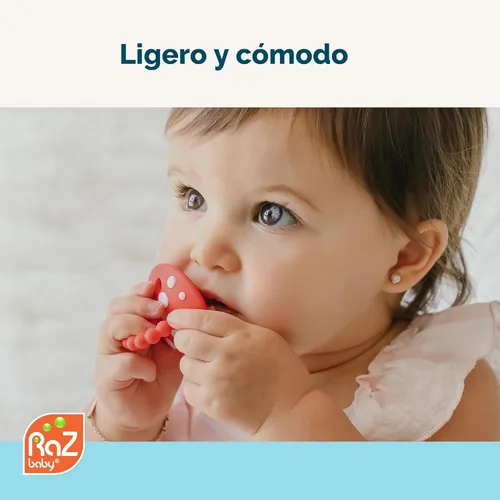 Miniatura 4 de RaZbaby Juguete mordedor de silicona suave para bebés de 3 meses y bebé, masajeador, cerdas para aliviar la dentición, alivia las encías doloridas