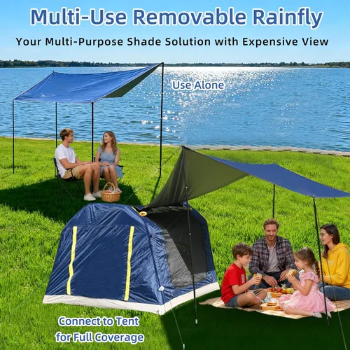 Miniatura 4 de 3-4 Person 3 in 1 Inflatable Tent, 60s Setup PU3000, 4-Season Waterproof Camping Tent with Electric Pump, All Weather Tent for Romantic Dates