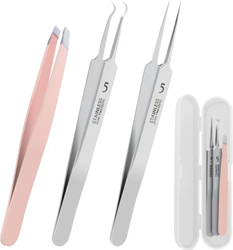 WSYUB Pinzas para eliminar puntos negros, pinzas de pelo encarnado, extractor de espinillas de precisión, pinzas de celda, pinzas para cabello