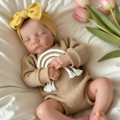 iCradle Muñecas de bebé Reborn de 19 pulgadas, cuerpo suave, realista, muñeca de bebé recién nacido, muñeca de la vida real con ropa y biberones,