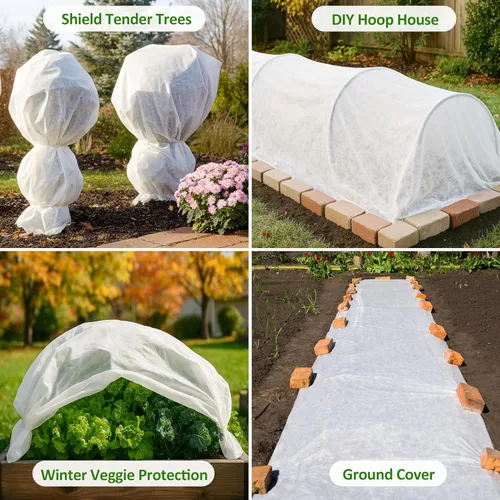 Miniatura 5 de Gardzen Cubiertas para plantas de 1.5 onzas, protección contra la congelación, cubiertas flotantes reutilizables de 10 x 10 pies, mantas más gruesas
