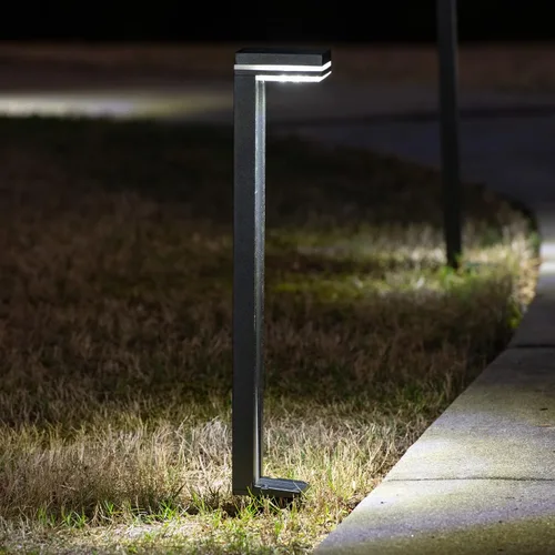 Miniatura 2 de Gama Sonic Sentry 92iP260082 - Lámpara solar para caminos para exteriores, aluminio fundido resistente, moderna pasarela vertical, blanco brillante