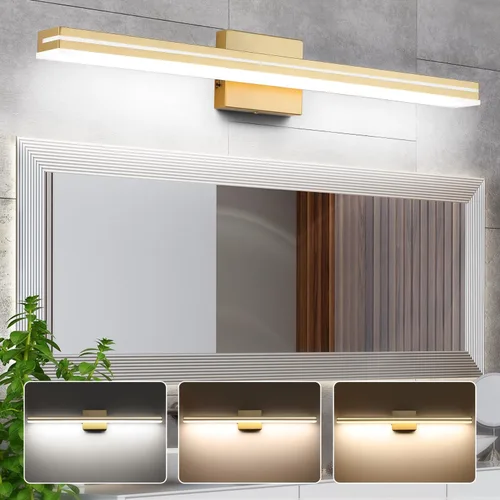 Miniatura 37 de SineRise Barra de Luz LED Moderna para Tocador de Baño de 16 Pulgadas, Accesorios de Iluminación de Pared de Baño Modernos de Acrílico Cromado Sobre