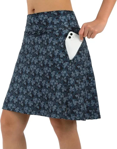 Miniatura 54 de ANIVIVO Faldas pantalón para mujer de 20 pulgadas de longitud a la rodilla, faldas deportivas de pickleball para tenis, golf y pickleball