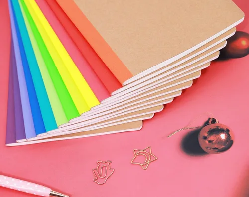 Miniatura 2 de Paquete de 24 cuadernos de papel kraft A5, 60 páginas rayadas, diario de viaje a granel, cuadernos de tapa suave para mujeres, niñas, estudiantes