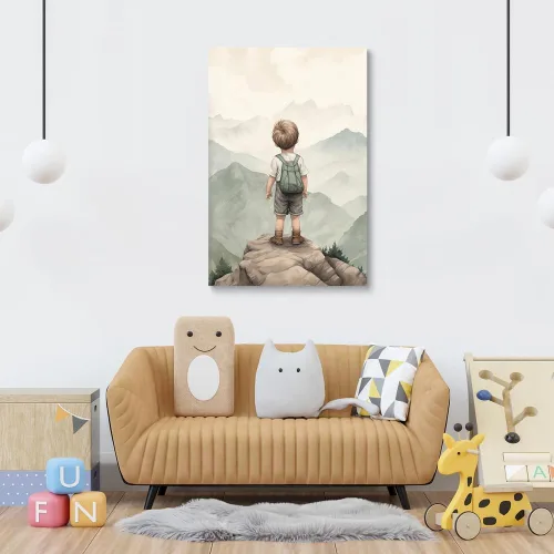 Miniatura 4 de Decoración de pared para cuarto de bebé, decoración de habitación de niño y aventura, arte de pared de montaña en acuarela para niños, decoración