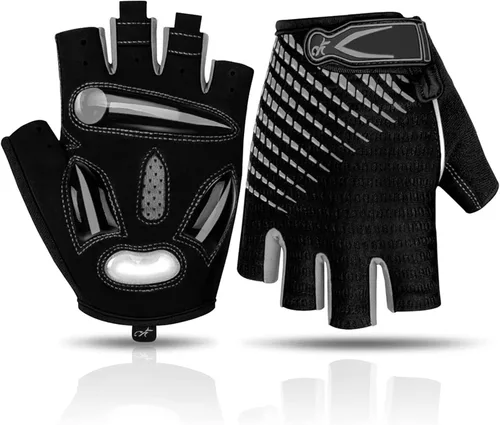 Guantes de ciclismo para hombres y mujeres, antideslizantes, transpirables, almohadillas de gel de 0.197 pulgadas, guantes de bicicleta de carretera