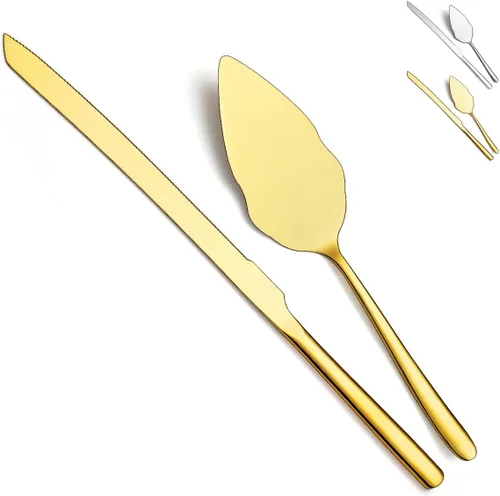 Miniatura 10 de Juego de cuchillo y servidor de pastel de boda, juego de corte de pastel de acero inoxidable para boda, incluye cortador de pasteles y servidor