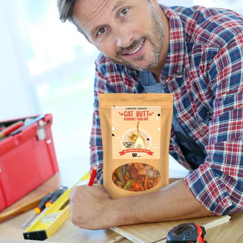 Miniatura 8 de Cat Butt Gourmet Trail Mix – Cesta de regalo prémium para los amantes de los gatos, divertido regalo de broma para gatos locos de amigos, rellenos