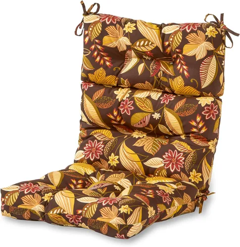 Miniatura 54 de Cojines para silla de respaldo alto para exteriores, diseño de asiento y respaldo con bisagras de una pieza, reversibles con 4 lazos, tela