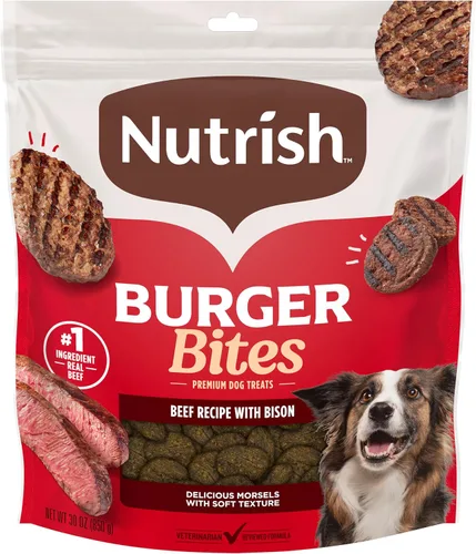 Miniatura 11 de Nutrish Burger Bites Receta de carne de res con bisonte Premium, bolsa de 5 onzas, paquete de 5 (Rachael Ray)
