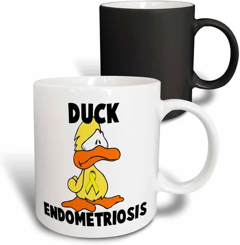 Miniatura 9 de 3dRose Duck Endometriosis Awareness Ribbon Cause Design 15oz Two-Tone Black Mug