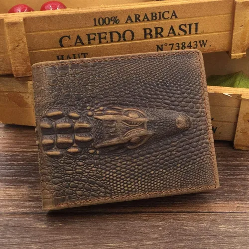 Miniatura 6 de HRS Carteras de cuero genuino para hombre Crocodiile Crocodiile