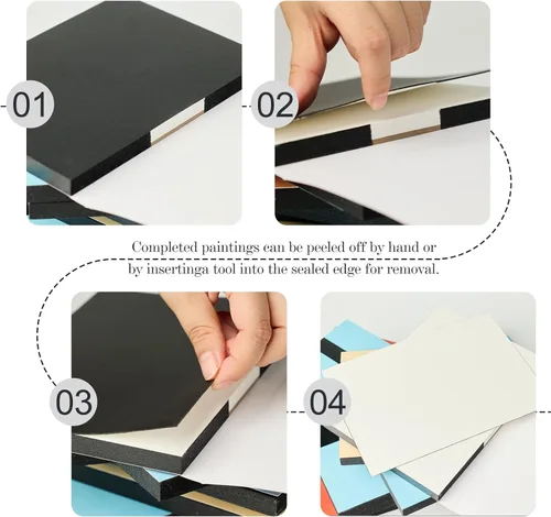 Miniatura 5 de CuppaClip Bloque de Papel de Acuarela de Algodón Puro Libreta de Papel de Arte 300GSM(140LB) Libre de Ácido 20 Hojas Suministros de Arte de Acuarela